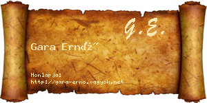 Gara Ernő névjegykártya